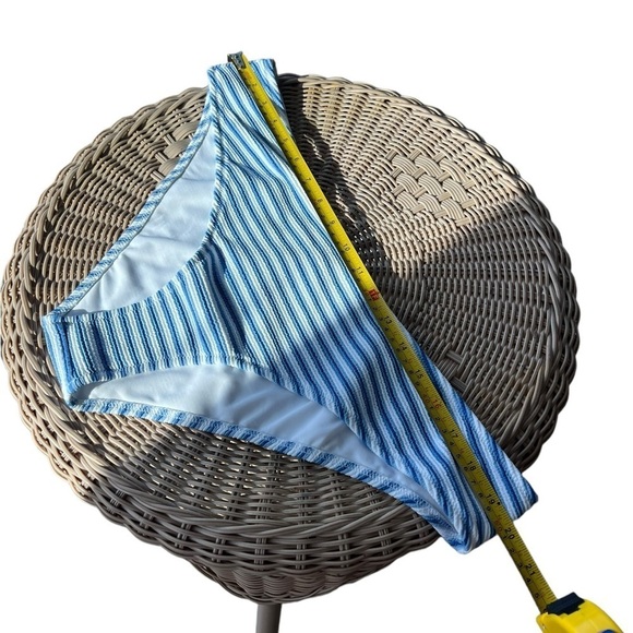 NEW J.Crew Blue White Ottoman Striped Ribbed Cheeky Bottom Swim XXL BF210 - Picture 6 of 15